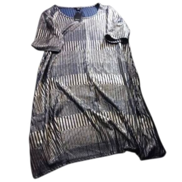 Espresso gold/Navy blue shimmy dress, nwt - Picture 1 of 6